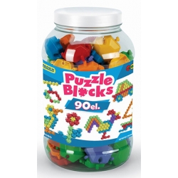 Wader 41980 - Klocki puzzle  Słoik 90 szt.
