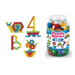 Wader 41980 - Klocki puzzle  Słoik 90 szt.