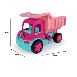 Wader 65008 - Gigant Truck Wywrotka różowa z klockami