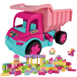 Wader 65008 - Gigant Truck Wywrotka różowa z klockami