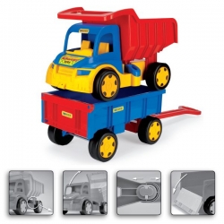 Wader 65100 -  Gigant Truck Wywrotka z Przyczepą