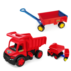 Wader 65110 -  Gigant Truck Wywrotka z Przyczepą zestaw czerwony
