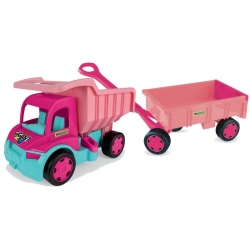 Wader 65106 -  Gigant Truck Wywrotka z Przyczepą zestaw różowy