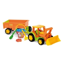Wader 66305 - Gigant Traktor Ładowarka z Przyczepą z zestawem do piasku