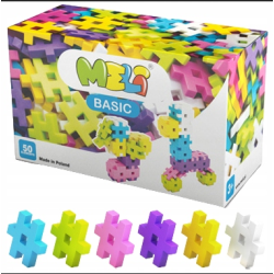 MELI BASIC PINK 50019 WAFLE KLOCKI 50 elementów