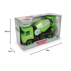 Wader 32104 - Middle Truck Betoniarka Zielona w Kartonie