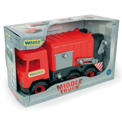 Wader 32113 - Middle Truck Śmieciarka Czerwona w Kartonie