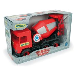 Wader 32114 - Middle Truck Betoniarka Czerwona w Kartonie