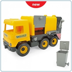 Wader 32123 - Middle Truck Śmieciarka Żółta w Kartonie
