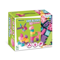 Wader 41297 - Kids Blocks Pink klocki 50 el.