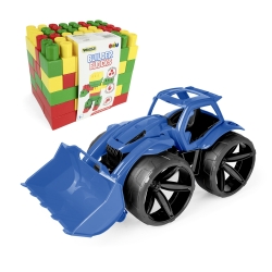 Wader 64523 - Maximus Spychacz Granatowy + Builder klocki 78 el.
